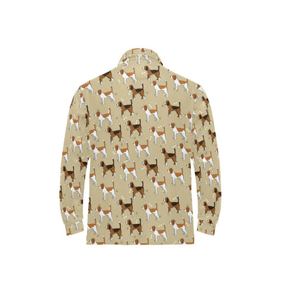 Beagle Pattern Print Design 01 Long Sleeve Polo Shirt For Men's