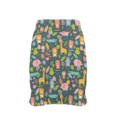 Safari Animal Cartoon Print Design LKS305 17" Golf & Pickleball Skort with Pockets