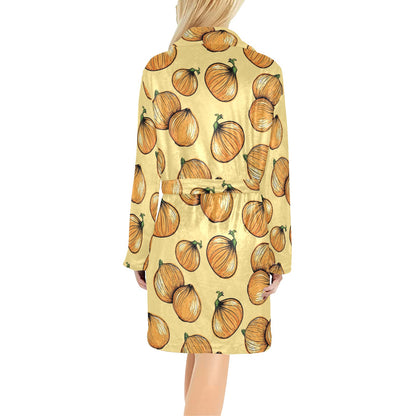 Onion Pattern Print Design A04 Women's Fleece Robe