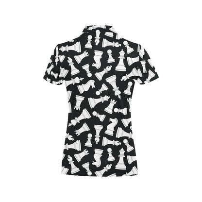 Chess Pattern Print Design 01 Women's Polo Shirt