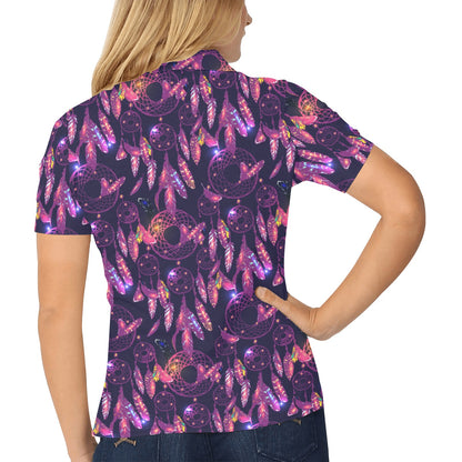 Dream catcher neon Women's Polo Shirt