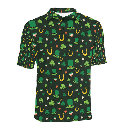 Shamrock Print Design LKS308 Men Polo Shirt