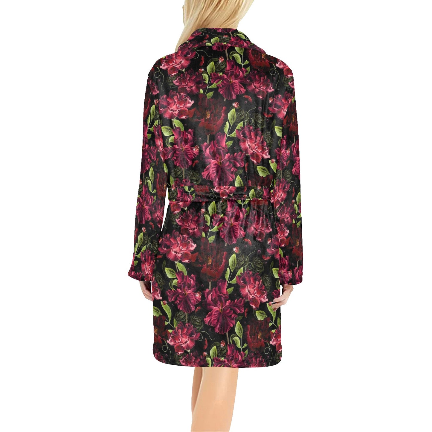 Iris Pattern Print Design IR03 Women's Fleece Robe