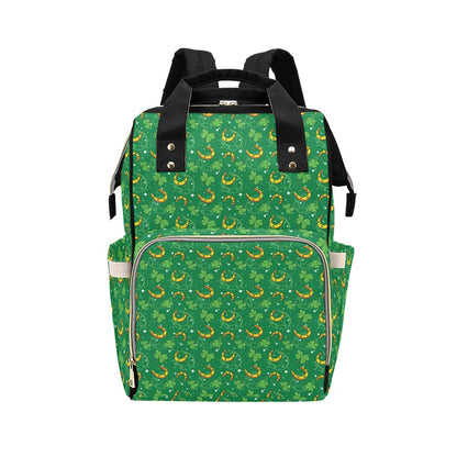 Shamrock With Horse Shoes Print Design LKS305 Diaper Bag Backpack