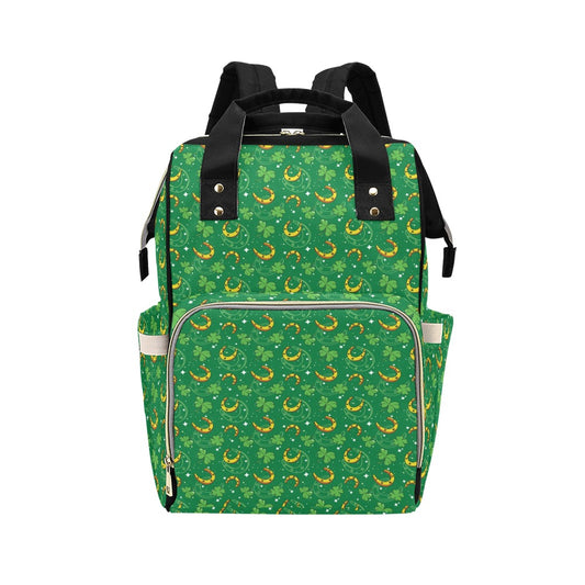 Shamrock With Horse Shoes Print Design LKS305 Diaper Bag Backpack