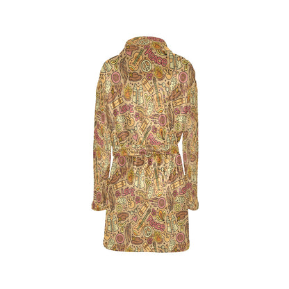 Hippie Print Design LKS305 Women's Fleece Robe