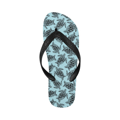 Sea Turtle Print Design LKS3010 Flip Flops