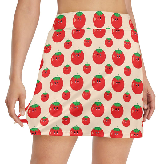 Tomato Print Design LKS308 17" Golf & Pickleball Skort with Pockets
