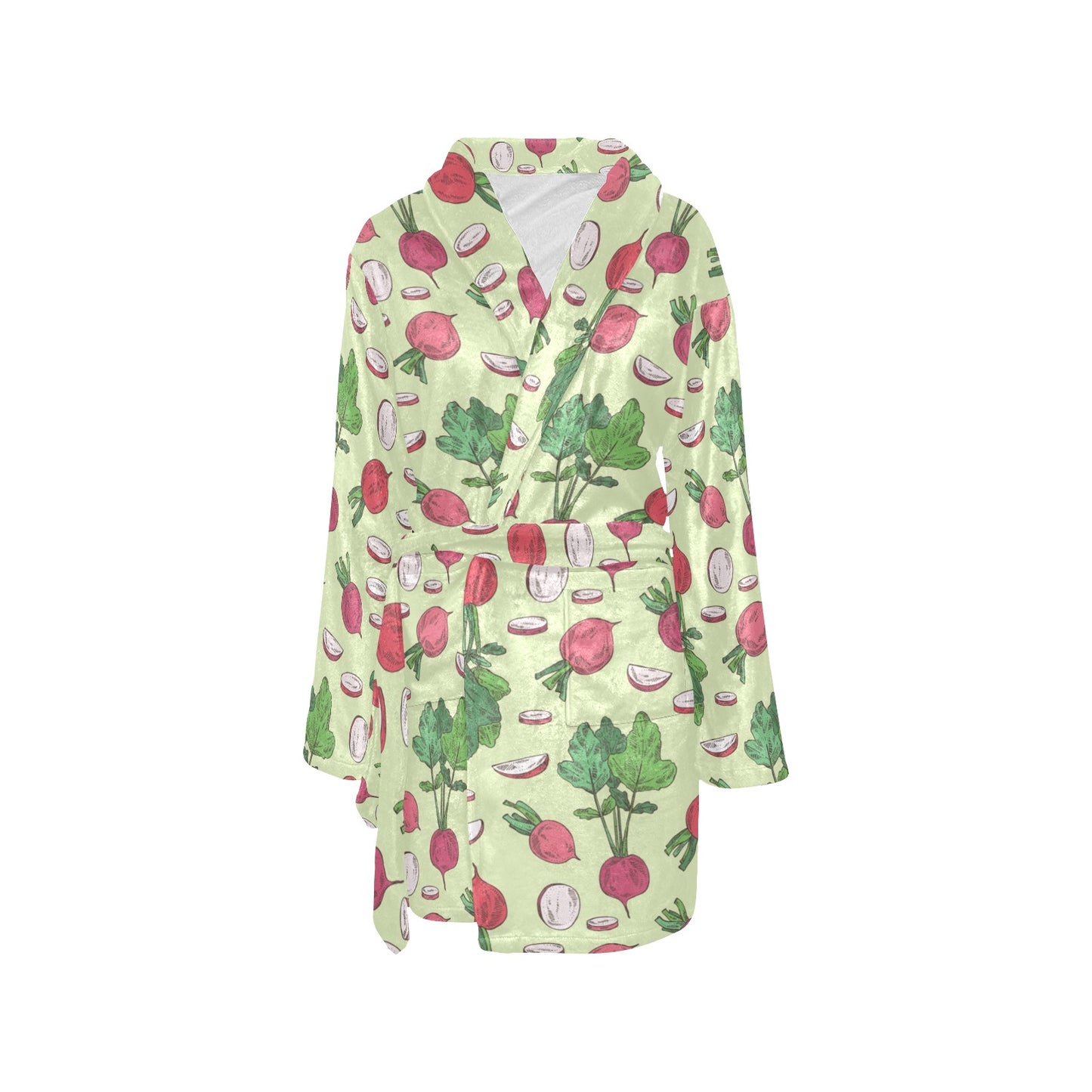 Radish Pattern Print Design A04 Women's Fleece Robe