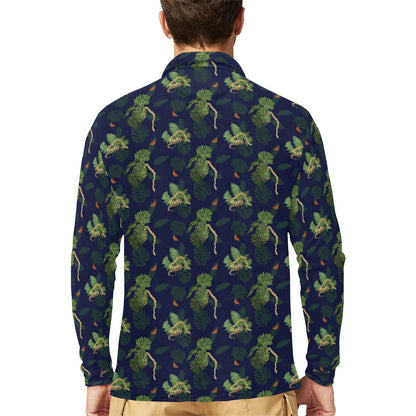 Boa Pattern Print Design 02 Long Sleeve Polo Shirt For Men's