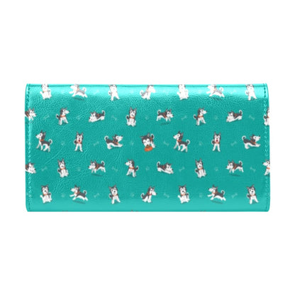 Siberian Huskies Print Design LKS303 Women's Trifold Wallet