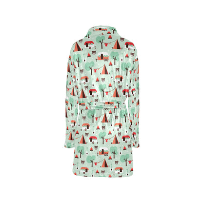 Camper Tent Pattern Print Design 01 Women's Fleece Robe