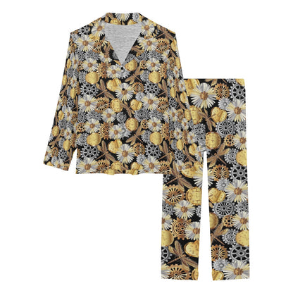 Steampunk Dragonfly Print Design LKS302 Women's Long Pajama Set