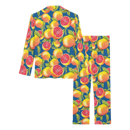 Grapefruit Pattern Print Design GF04 Women's Long Pajama Set