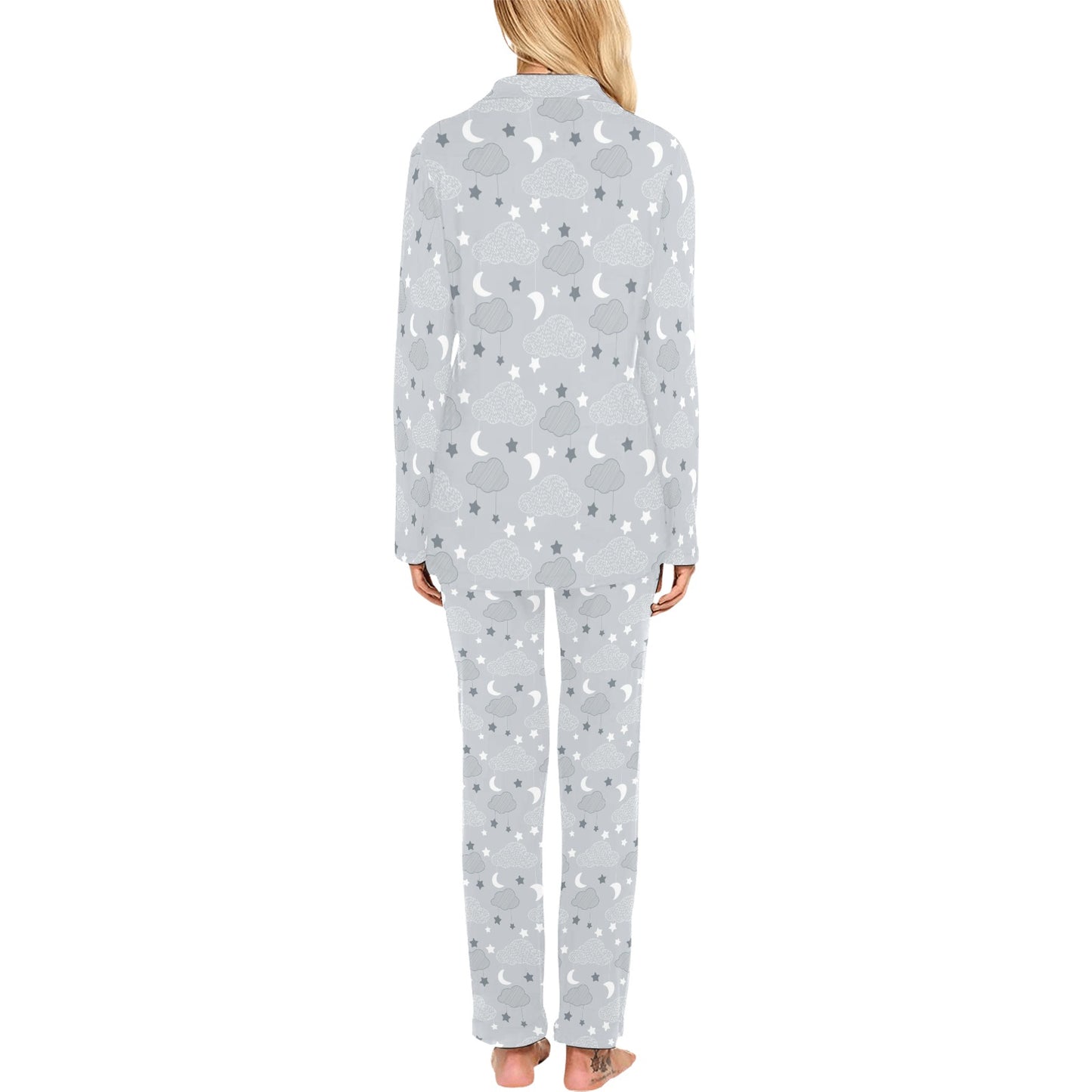 Cloud Pattern Print Design 04 Women's Long Pajama Set