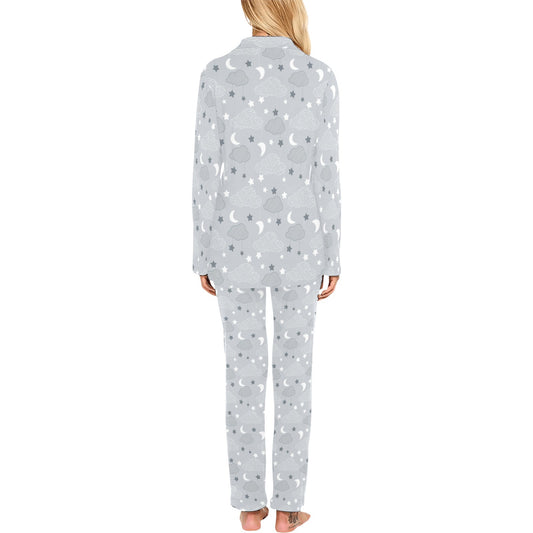 Cloud Pattern Print Design 04 Women's Long Pajama Set