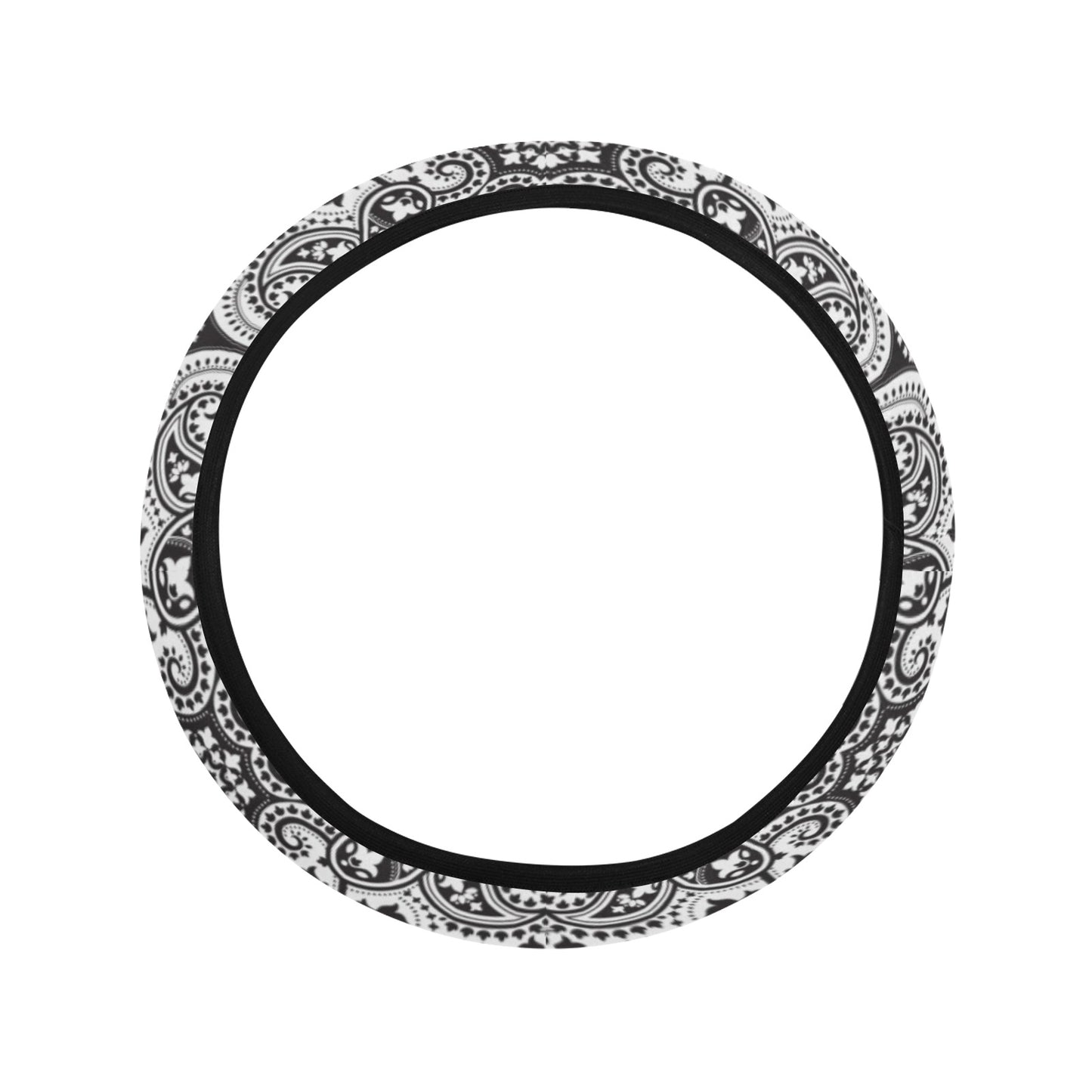 Bandana Print Design LKS309 Steering Wheel Cover with Elastic Edge