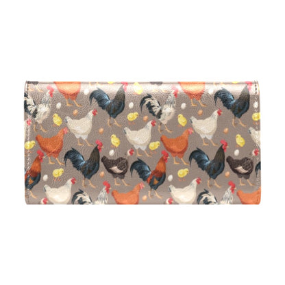 Chicken Evolution Pattern Women's Trifold Wallet