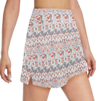 Swedish Nordic Design Print 17" Golf & Pickleball Skort with Pockets