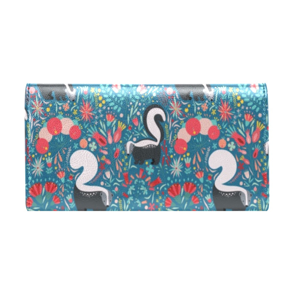 Skunk Print Design LKS302 Women's Trifold Wallet