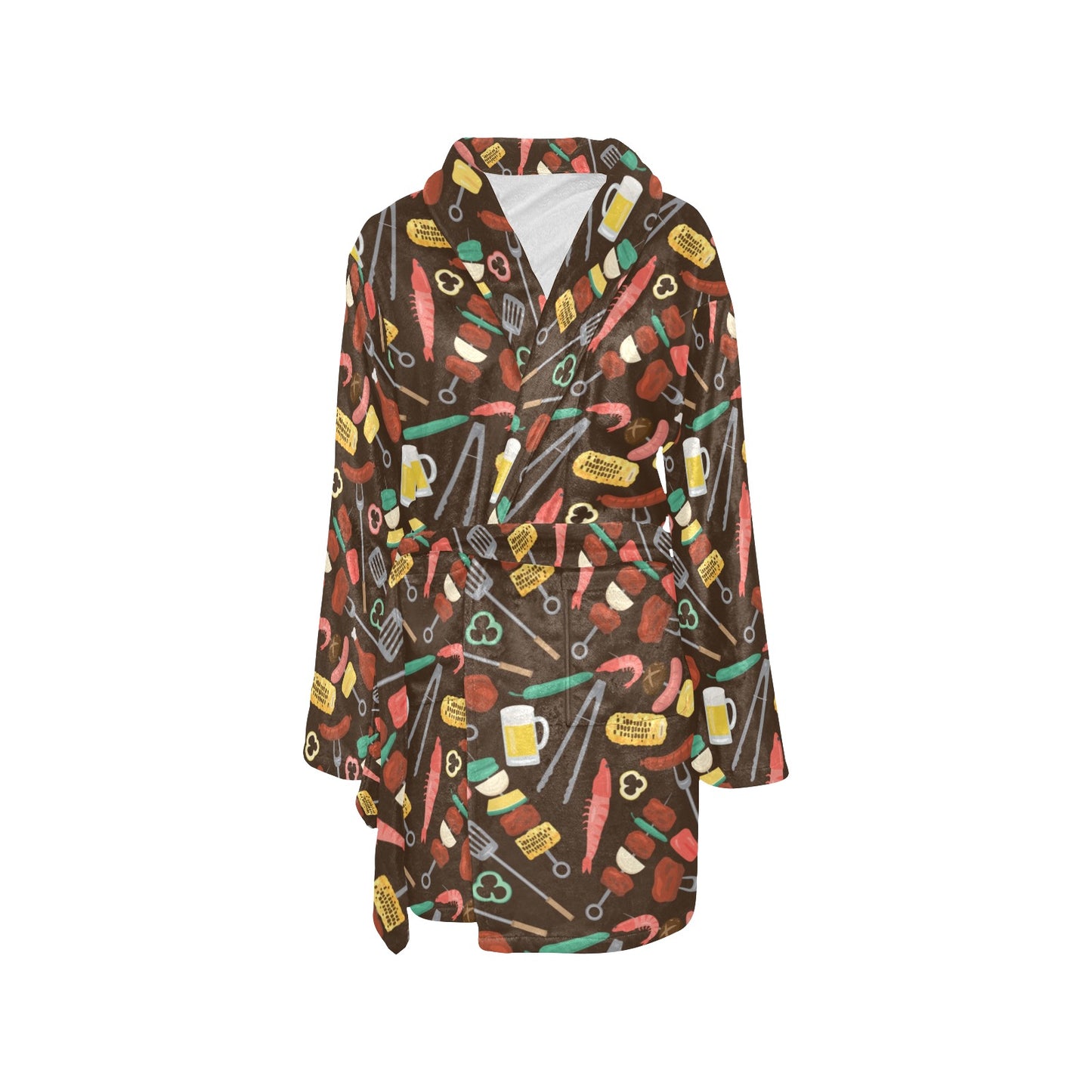 Barbecue Pattern Print Design 05 Women's Fleece Robe