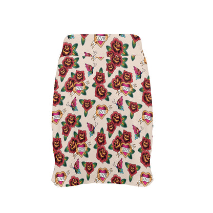 Tattoo Rose Print Design LKS302 17" Golf & Pickleball Skort with Pockets