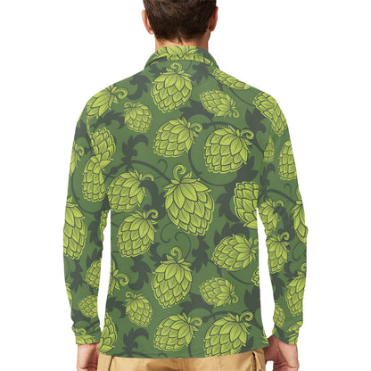 Hope Pattern Print Design 02 Long Sleeve Polo Shirt For Men's