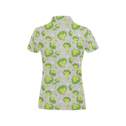 Broccoli Pattern Print Design 03 Women's Polo Shirt