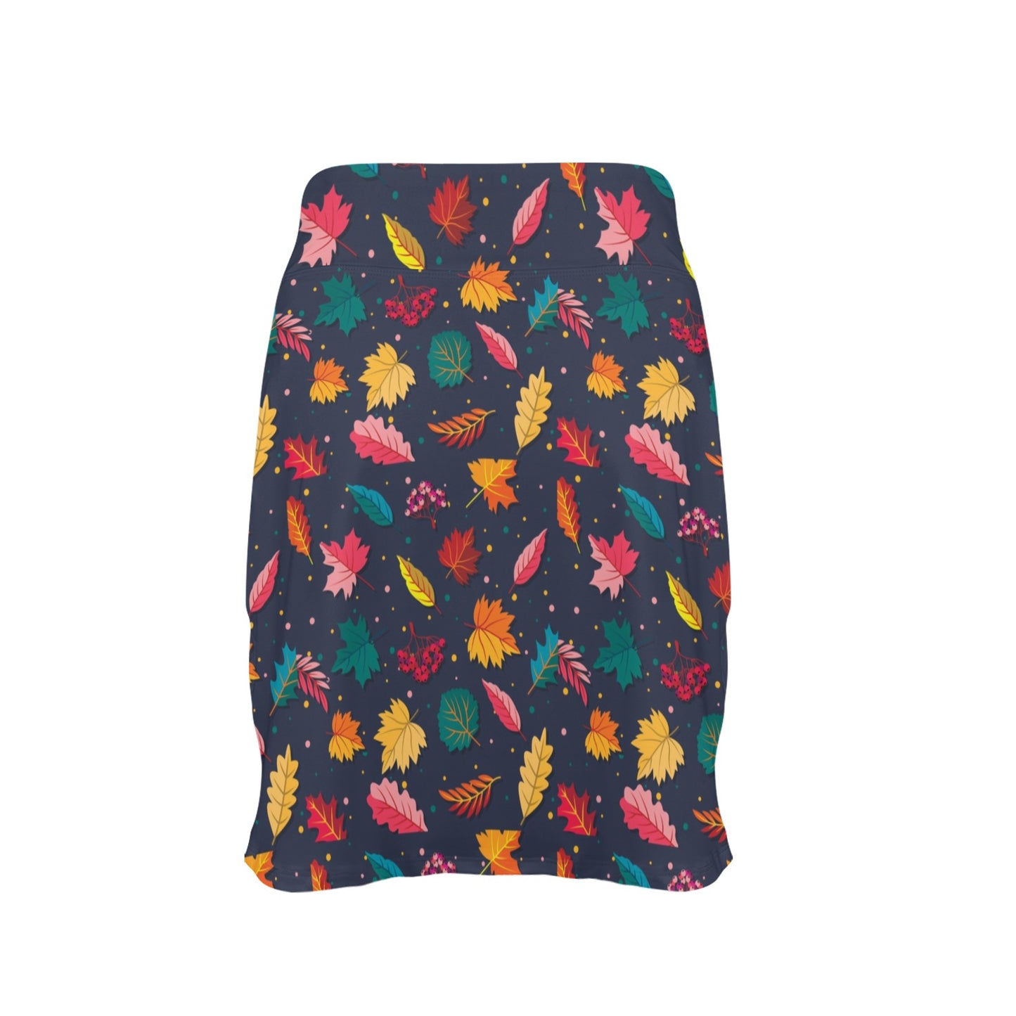 Elm Leave Colorful Print Pattern 17" Golf & Pickleball Skort with Pockets