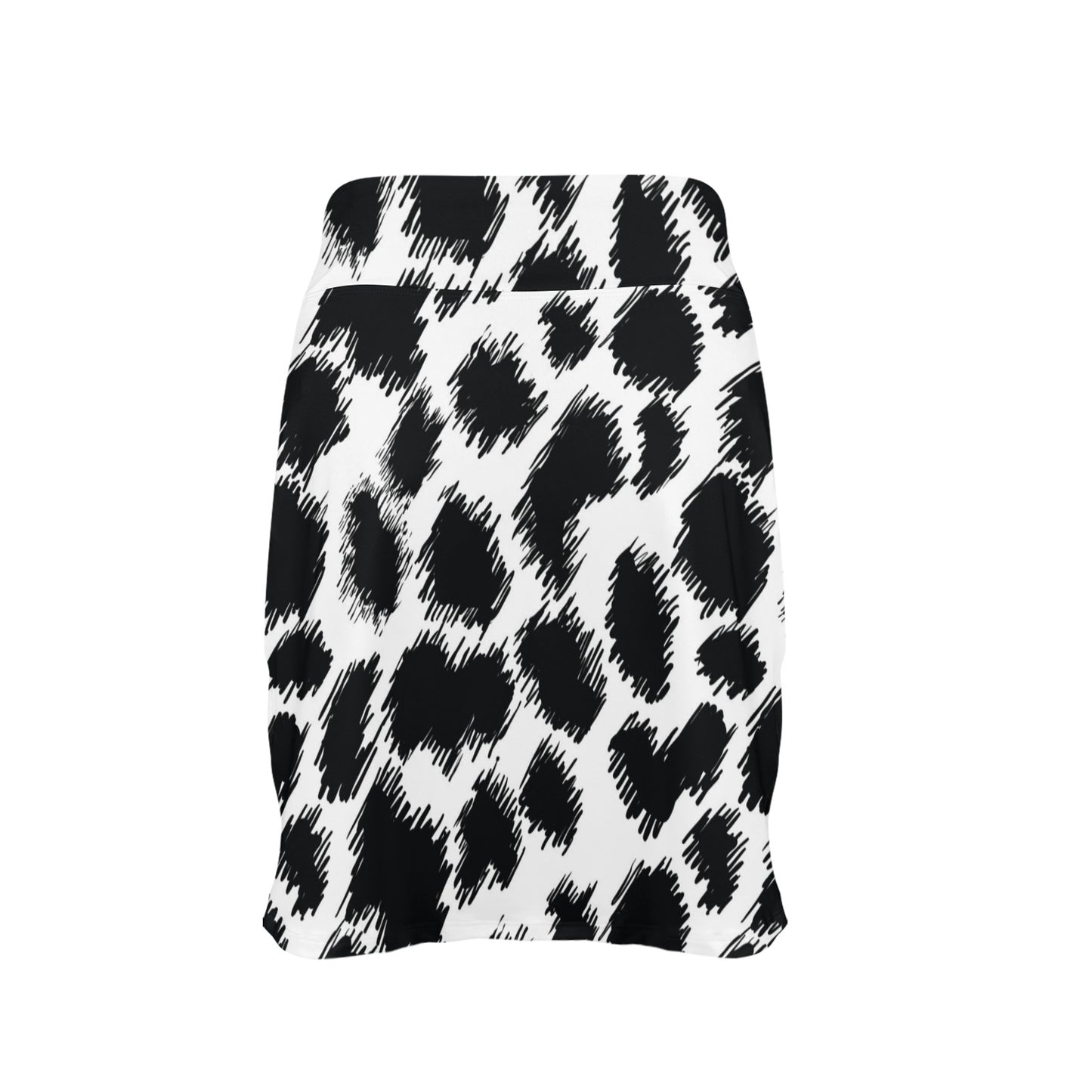 Cheetah Black Print Pattern 17" Golf & Pickleball Skort with Pockets