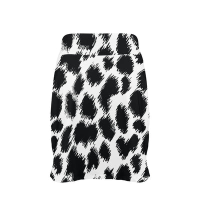 Cheetah Black Print Pattern 17" Golf & Pickleball Skort with Pockets