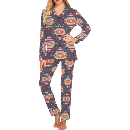 Tribal indians Aztec Women's Long Pajama Set