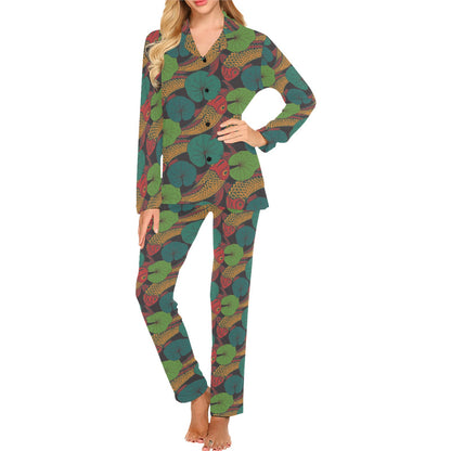KOI Fish Pattern Print Design 01 Women's Long Pajama Set
