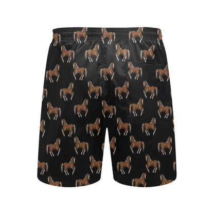 Horse Print Design LKS3010 Men's Swim Trunks Beach Shorts