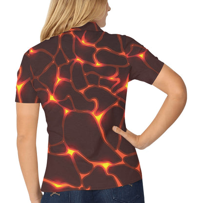 Lava Pattern Print Design 02 Women's Polo Shirt
