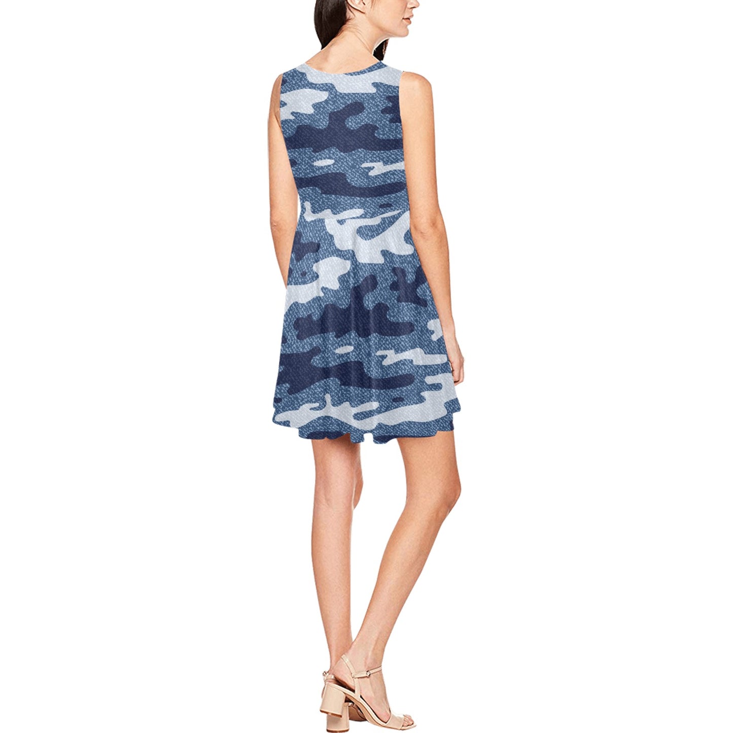 Jean Camouflage Pattern Print Design 05 Sleeveless Dress