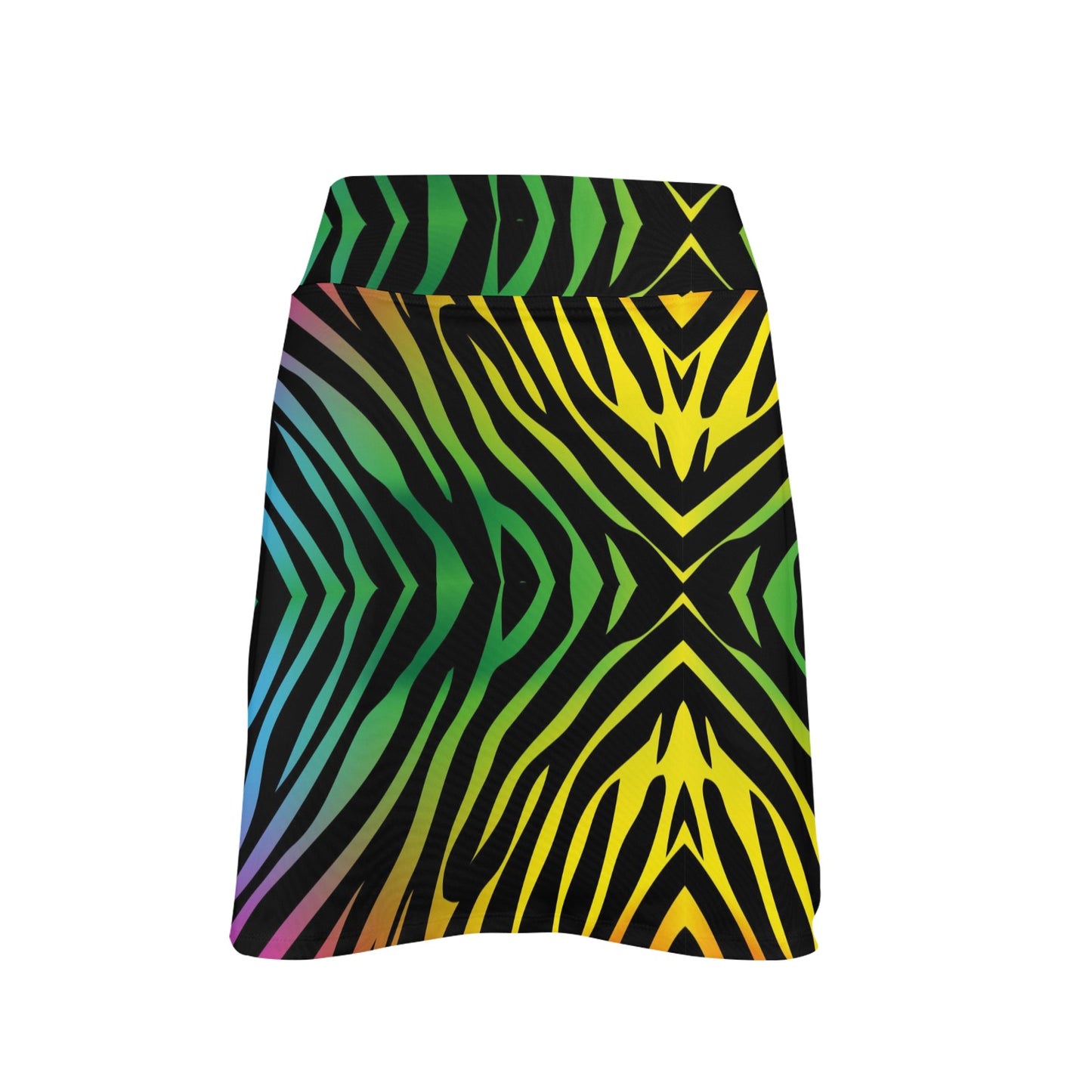 Rainbow Zebra Themed Print 17" Golf & Pickleball Skort with Pockets