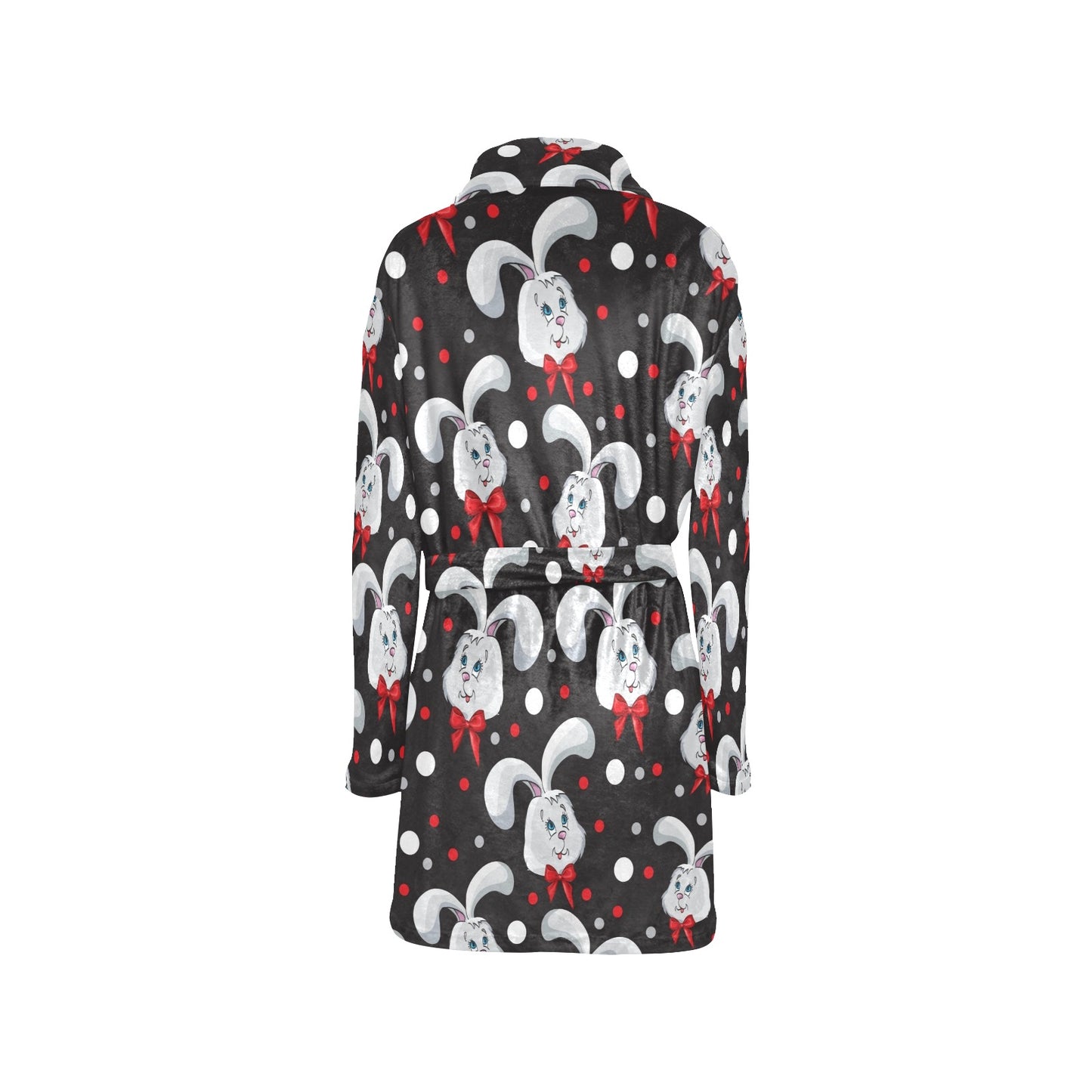 Rabbit Pattern Print Design RB012 Women's Fleece Robe