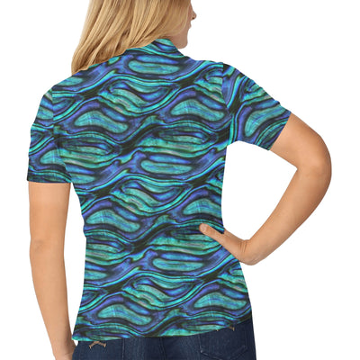 Abalone Pattern Print Design 02 Women's Polo Shirt