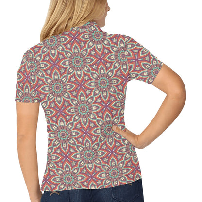 Bohemian Pattern Print Design 03 Women's Polo Shirt