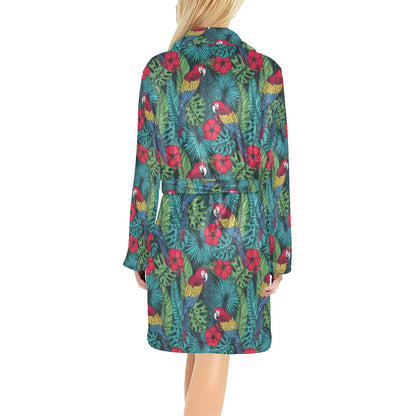 Parrot Pattern Print Design A05 Women's Fleece Robe