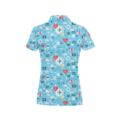 Medical Pattern Print Design 06 Women's Polo Shirt