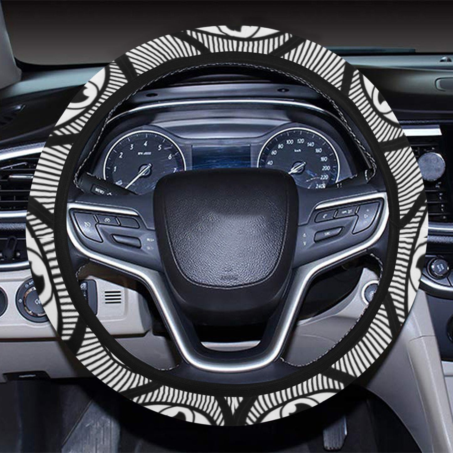 Third Eye Pattern Print Design LKS304 Steering Wheel Cover with Elastic Edge