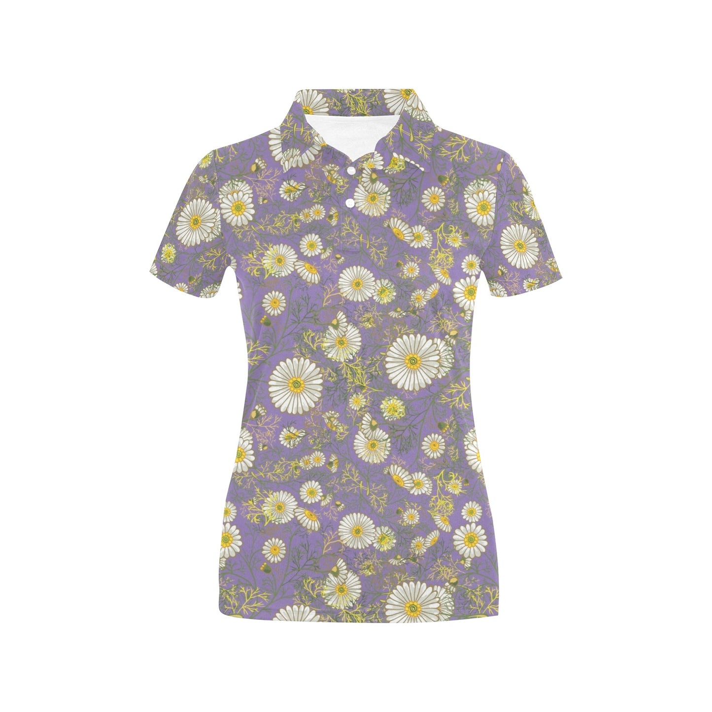 Daisy Pattern Print Design DS011 Women's Polo Shirt