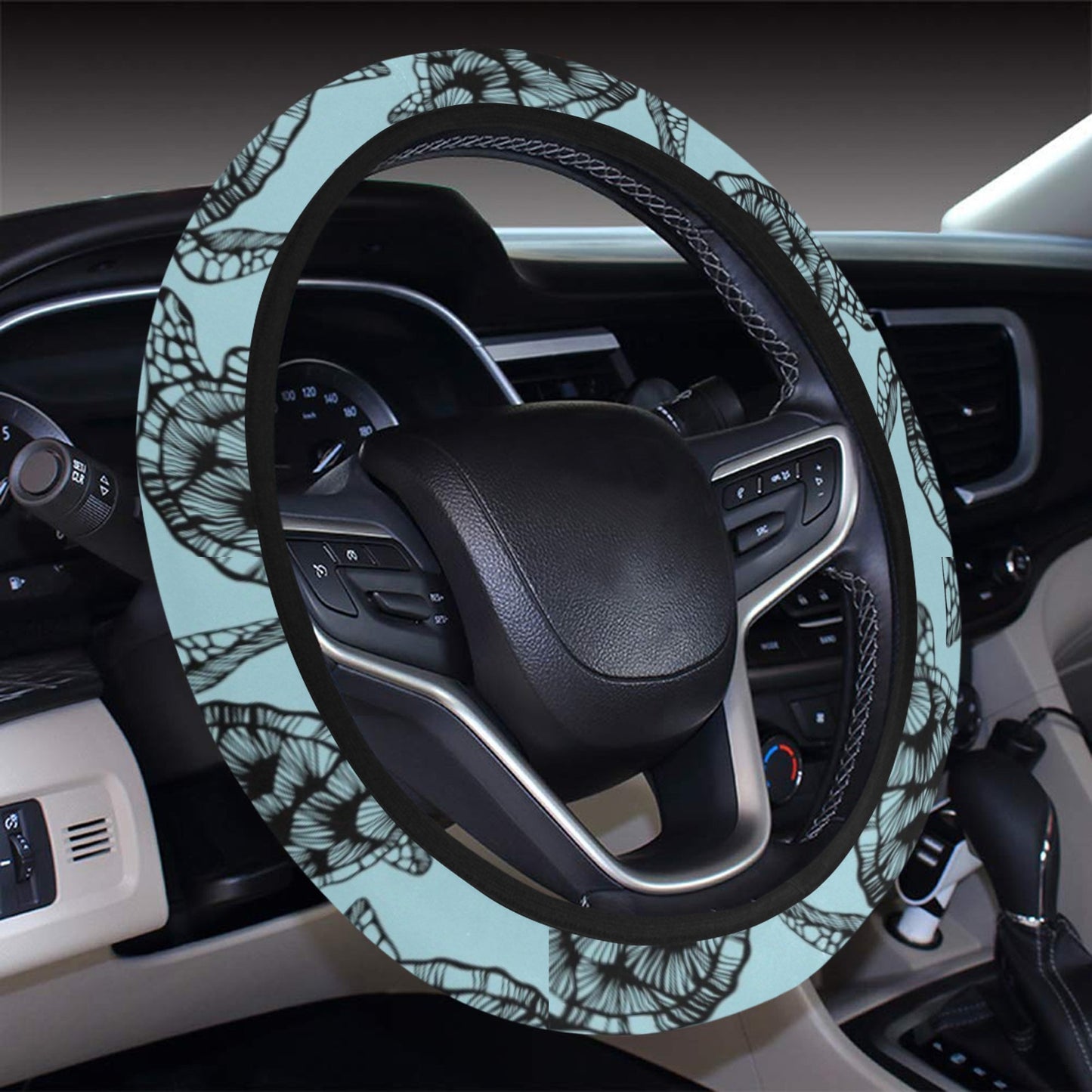 Sea Turtle Print Design LKS3010 Steering Wheel Cover with Elastic Edge