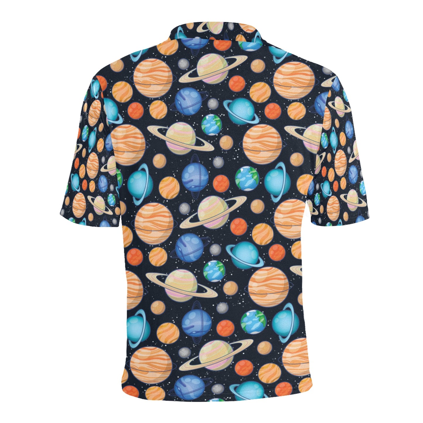Planet Colorful Print Design LKS301 Men Polo Shirt