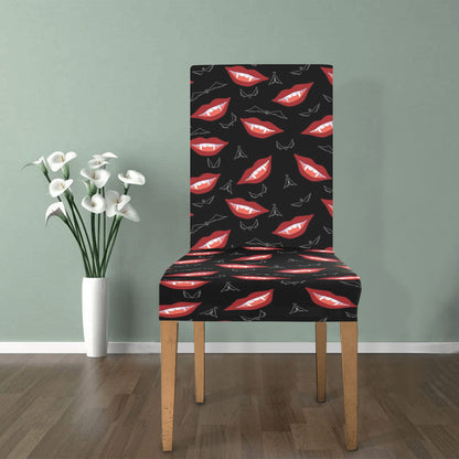 Vampire Lips Print Design LKS301 Dining Chair Slipcover