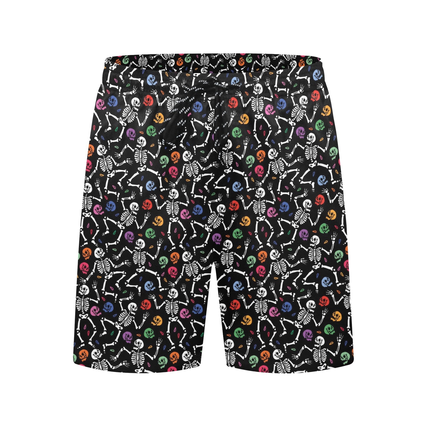Skeleton Print Design LKS307 Men's Swim Trunks Beach Shorts