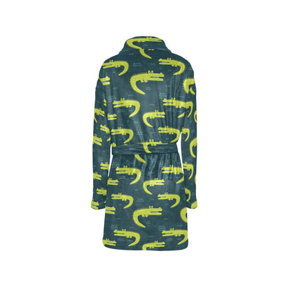 Alligator Pattern Print Design 03 Women's Fleece Robe