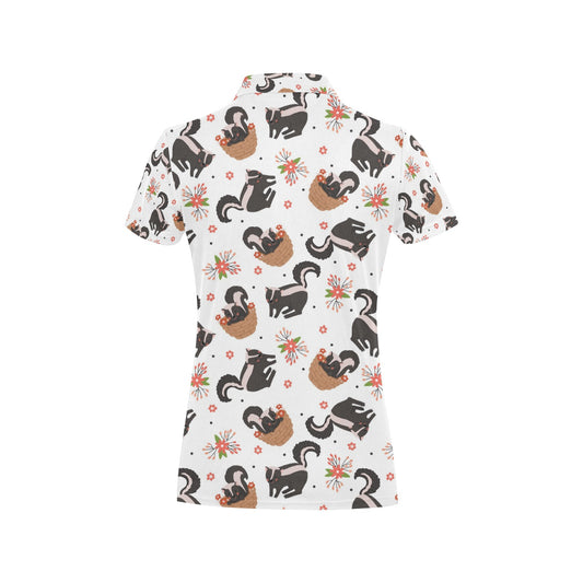 Skunk Print Design LKS304 Women's Polo Shirt